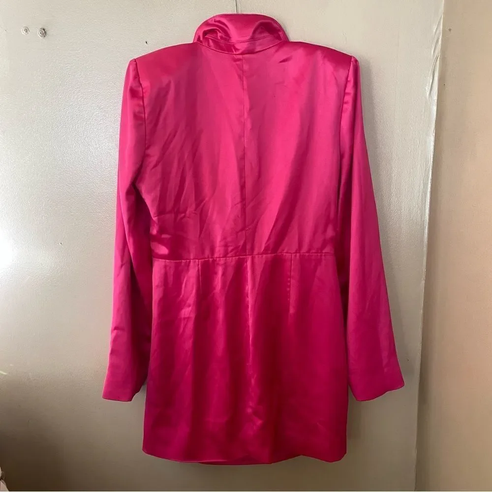 NWT Lovers and Friends Andie blazer dress pink satin mini cut out Revolve XL